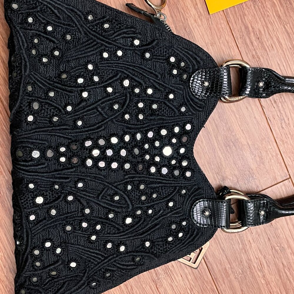 FENDI Limited Edition Embroided Black Devil Trapezio Evening Bag - Picture 9 of 13